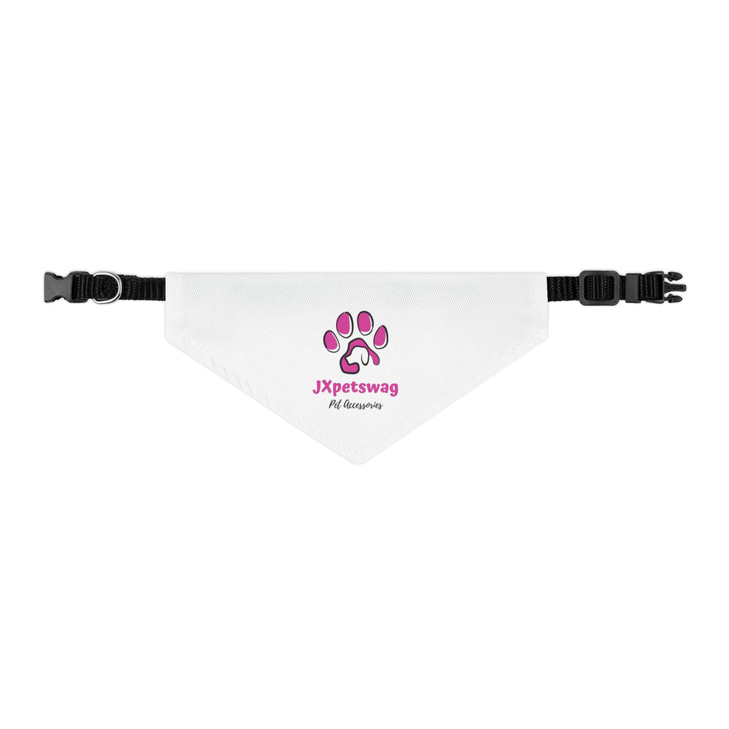 Pet Bandana Collar — White Dog & Cat Bandana with our JXpetswag Logo
