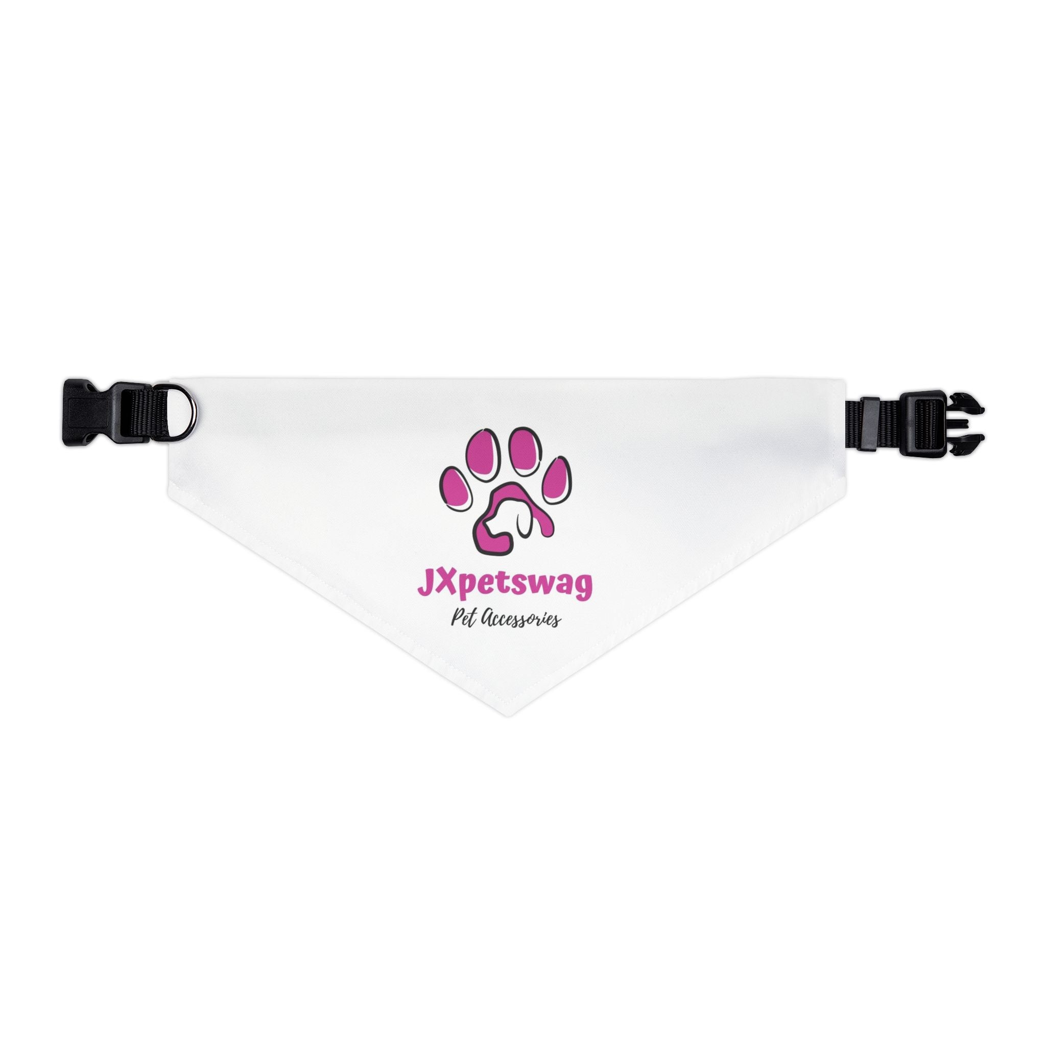 Pet Bandana Collar — White Dog & Cat Bandana with our JXpetswag Logo