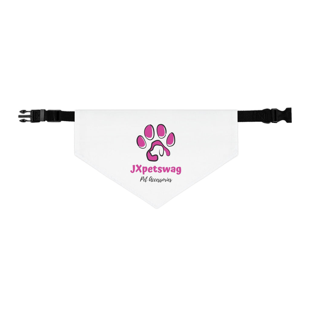 Pet Bandana Collar — White Dog & Cat Bandana with our JXpetswag Logo