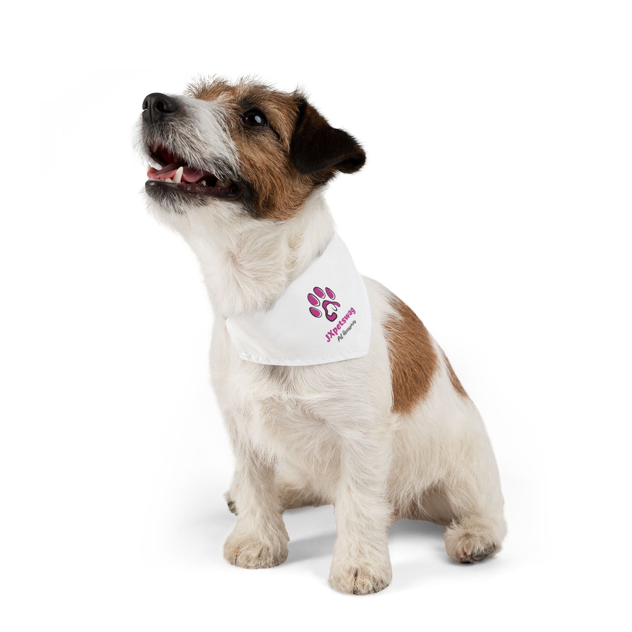 Pet Bandana Collar — White Dog & Cat Bandana with our JXpetswag Logo