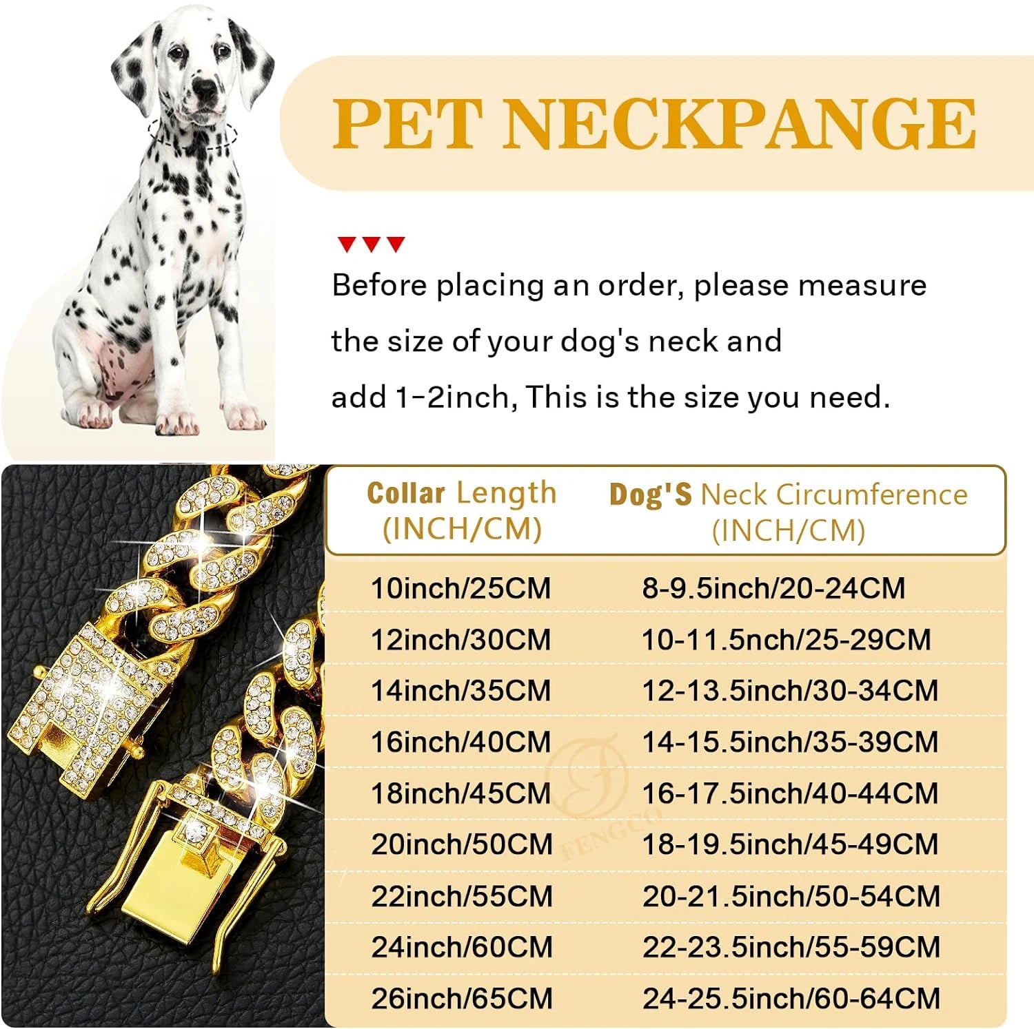 Dog Luxury Pet Metal Chain Collar