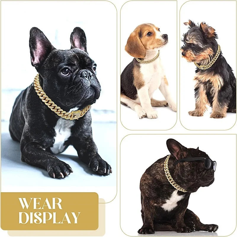 Dog Luxury Pet Metal Chain Collar