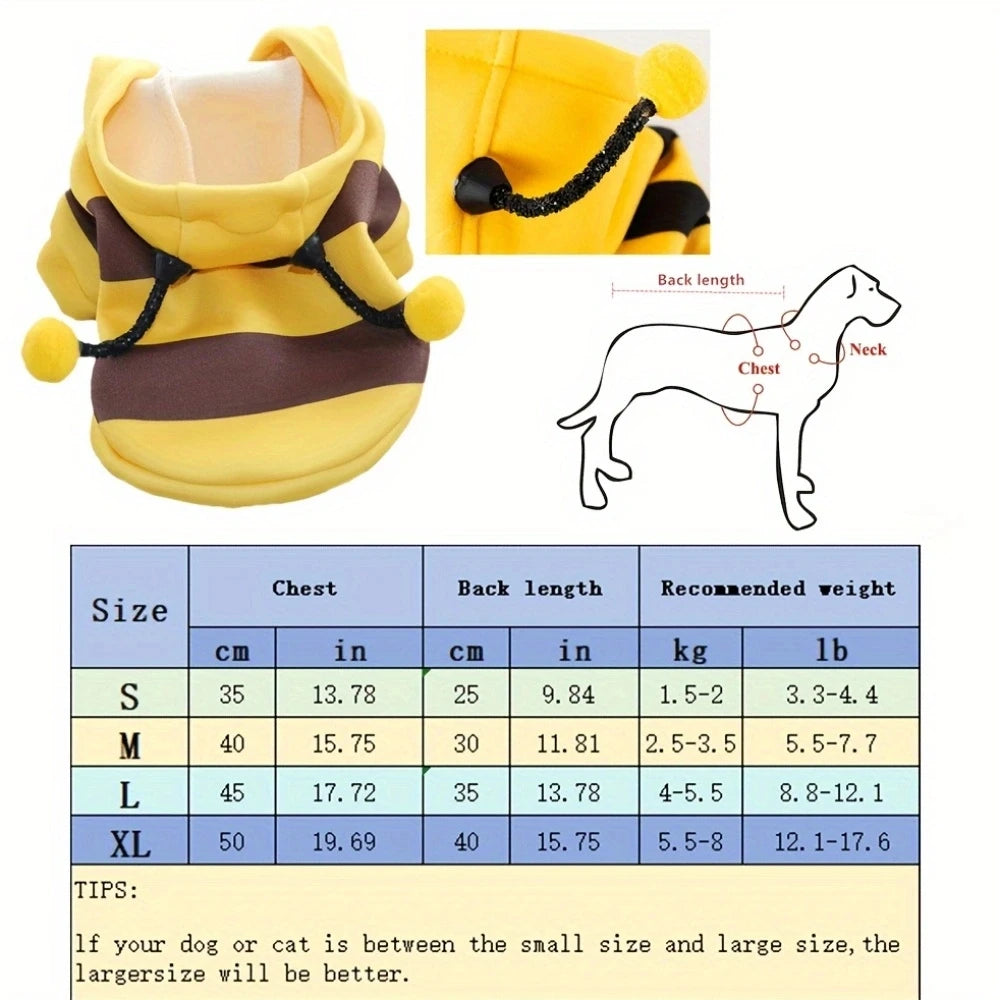 Bee Costume Pet Hoodie
