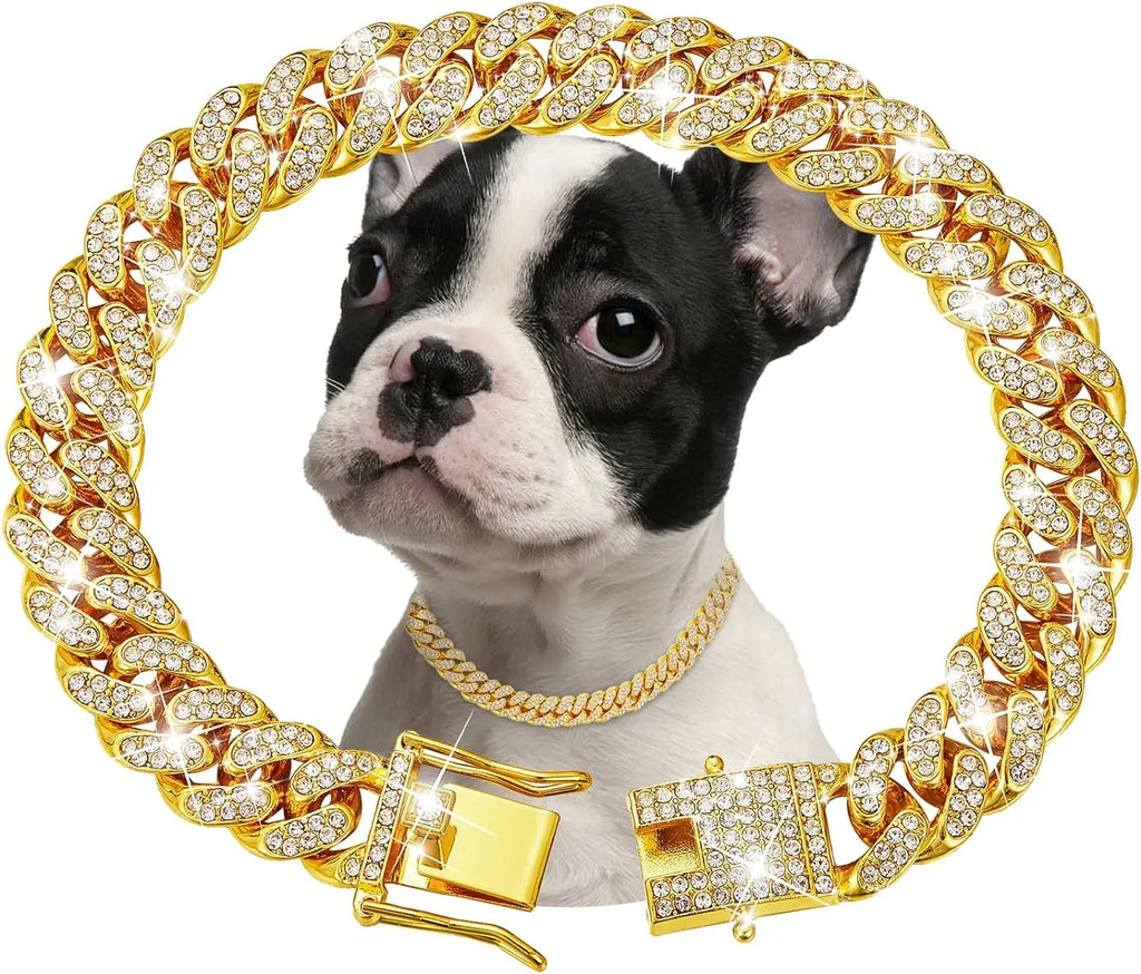 Dog Luxury Pet Metal Chain Collar