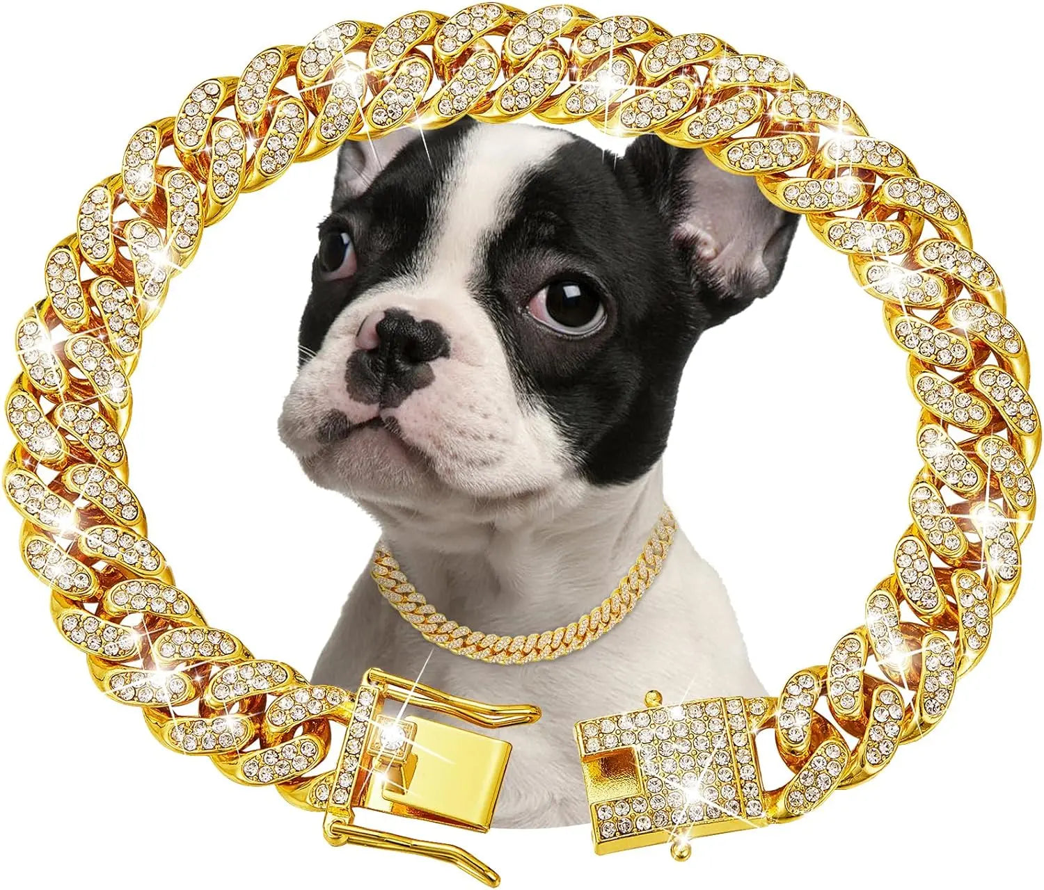 Dog Luxury Pet Metal Chain Collar
