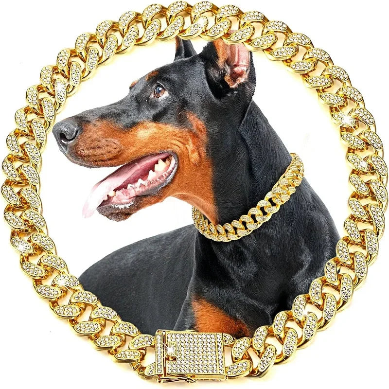 Dog Luxury Pet Metal Chain Collar